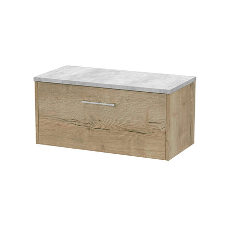 Hudson Reed Juno Wall Hung Single Drawer 800mm Vanity & Grey Laminate Top (1 size, 5 colours) - Brand New Bathrooms