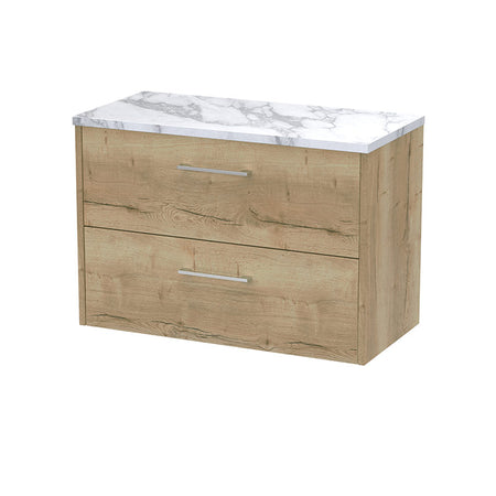 Hudson Reed Juno Wall Hung Double Drawer 800mm Vanity & Laminate Worktop (1 size, 5 colours) - Brand New Bathrooms