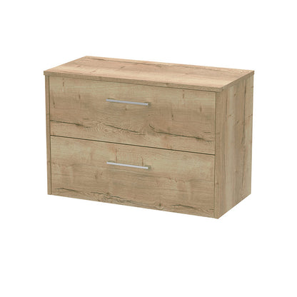 Hudson Reed Juno Wall Hung Double Drawer 800mm Vanity & Matching Worktop (1 size, 5 colours) - Brand New Bathrooms