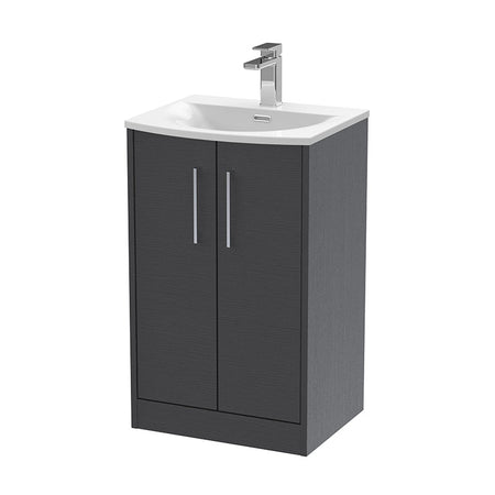 Hudson Reed Juno Floor Standing Double Door 500mm Vanity & Curved 1 Tap Hole Vitreous China Basin (1 size, 3 colours) - Brand New Bathrooms