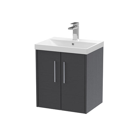 Hudson Reed Juno Wall Hung Double Door 500mm Vanity & Thin-Edge 1 Tap Hole Vitreous China Basin (1 size, 5 colours) - Brand New Bathrooms