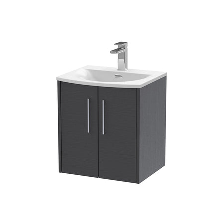 Hudson Reed Juno Wall Hung Double Door 500mm Vanity & Curved 1 Tap Hole Vitreous China Basin (1 size, 5 colours) - Brand New Bathrooms