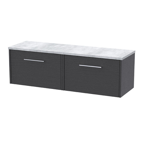 Hudson Reed Juno Wall Hung Double Drawer 1200mm Vanity & Laminate Worktop (1 size, 5 colours) - Brand New Bathrooms