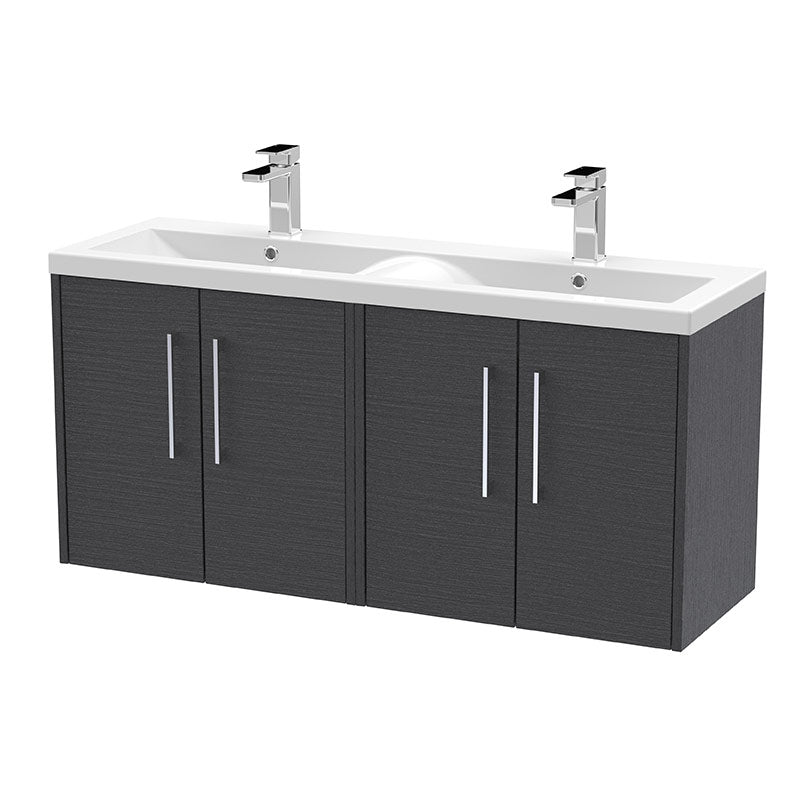 Hudson Reed Juno Wall Hung Four Door 1200mm Vanity & Double Vitreous China Basin (1 size, 5 colours) - Brand New Bathrooms