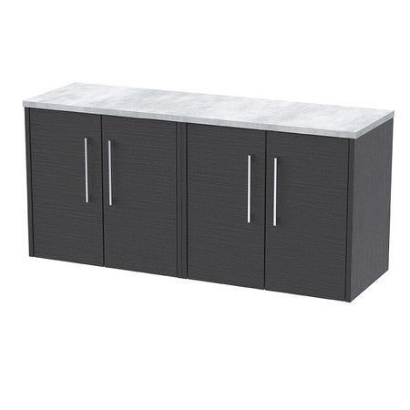 Hudson Reed Juno Wall Hung Four Door 1200mm Vanity & Grey Laminate Worktop (1 size, 5 colours) - Brand New Bathrooms