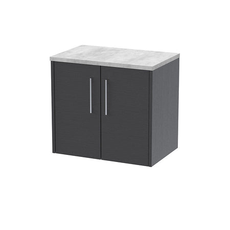 Hudson Reed Juno Wall Hung Double Door 600mm Vanity & Grey Laminate Top (1 size, 5 colours) - Brand New Bathrooms
