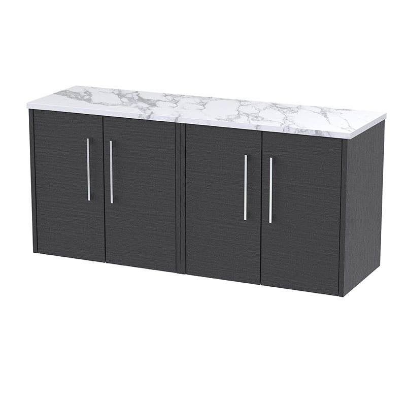 Hudson Reed Juno Wall Hung Four Door 1200mm Vanity & Laminate Worktop (1 size, 5 colours) - Brand New Bathrooms