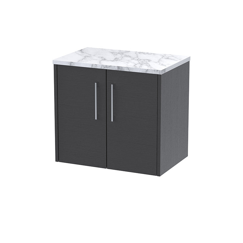 Hudson Reed Juno Wall Hung Double Door 600mm Vanity & Laminate Worktop (1 size, 5 colours) - Brand New Bathrooms