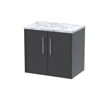 Hudson Reed Juno Wall Hung Double Door 600mm Vanity & Laminate Worktop (1 size, 5 colours) - Brand New Bathrooms