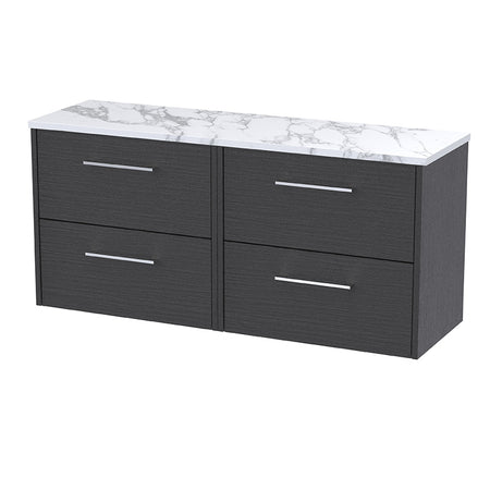 Hudson Reed Juno Wall Hung Four Drawer 1200mm Vanity & Laminate Worktop (1 size, 5 colours) - Brand New Bathrooms