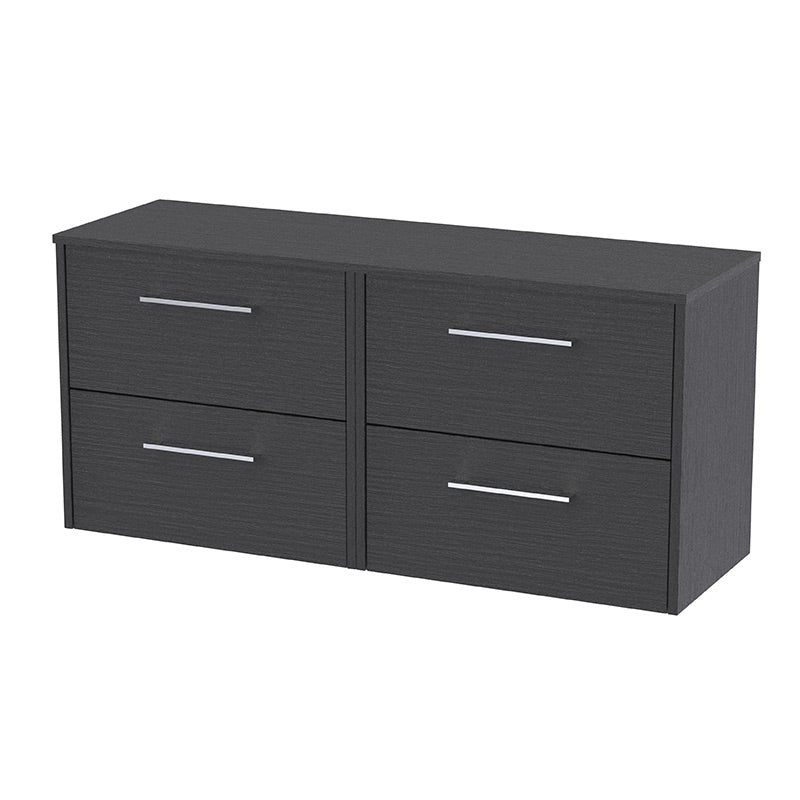 Hudson Reed Juno Wall Hung Four Drawer 1200mm Vanity & Matching Worktop (1 size, 5 colours) - Brand New Bathrooms