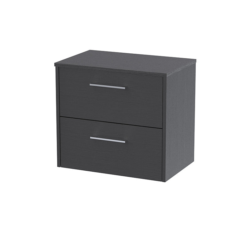 Hudson Reed Juno Wall Hung Double Drawer 600mm Vanity & Matching Worktop (1 size,5 colours) - Brand New Bathrooms