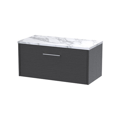 Hudson Reed Juno Wall Hung Single Drawer 800mm Vanity & Laminate Worktop (1 size, 5 colours) - Brand New Bathrooms