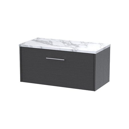 Hudson Reed Juno Wall Hung Single Drawer 800mm Vanity & Laminate Worktop (1 size, 5 colours) - Brand New Bathrooms