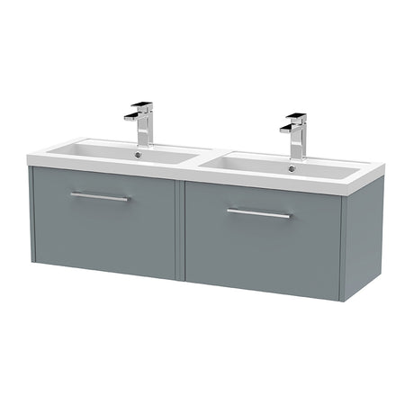 Hudson Reed Juno Wall Hung Double Drawer 1200mm Vanity & Double Polymarble Basin (1 size, 5 colours) - Brand New Bathrooms