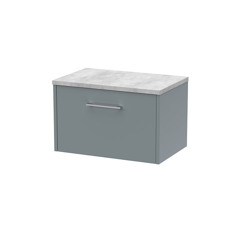 Hudson Reed Juno Wall Hung Single Drawer 600mm Vanity & Laminate Top (1 size, 3 colours) - Brand New Bathrooms