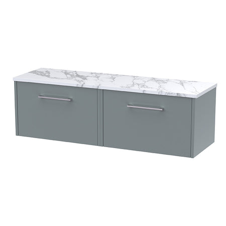 Hudson Reed Juno Wall Hung Double Drawer Vanity & Laminate Worktop (1 size, 5 colours) - Brand New Bathrooms