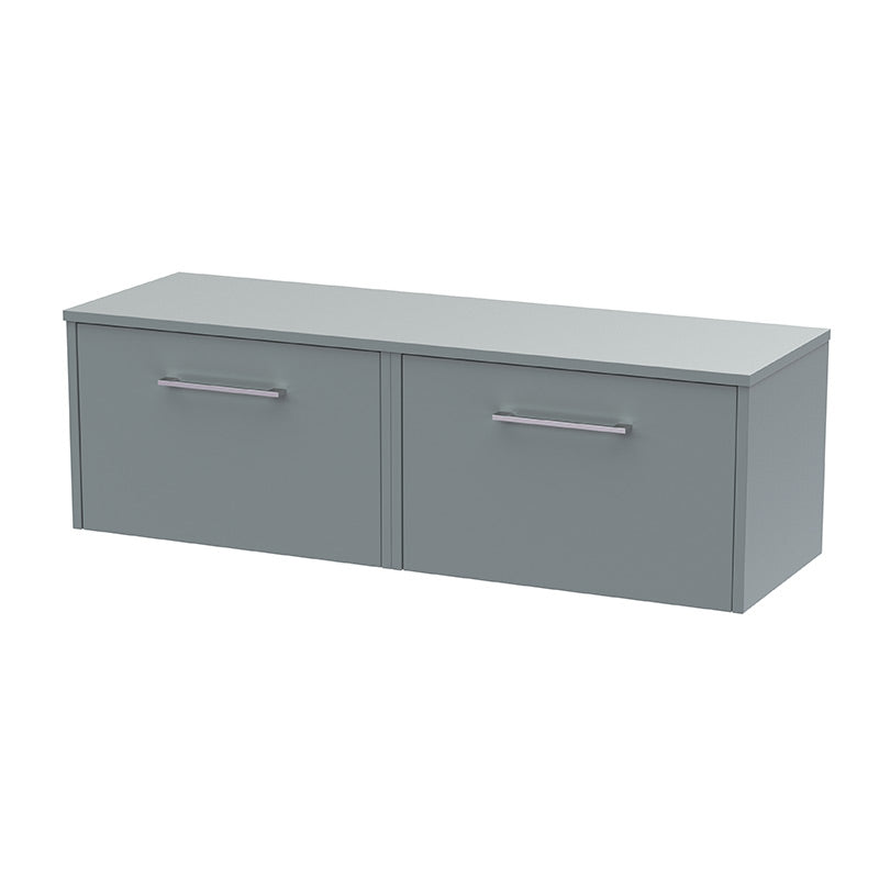 Hudson Reed Juno Wall Hung Double Drawer 1200mm Vanity & Worktop (1 size, 5 colours) - Brand New Bathrooms