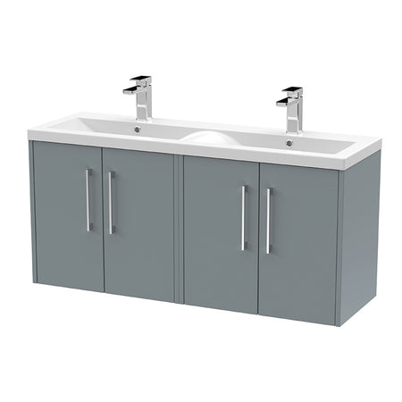 Hudson Reed Juno Wall Hung Four Door 1200mm Vanity & Double Vitreous China Basin (1 size, 5 colours) - Brand New Bathrooms