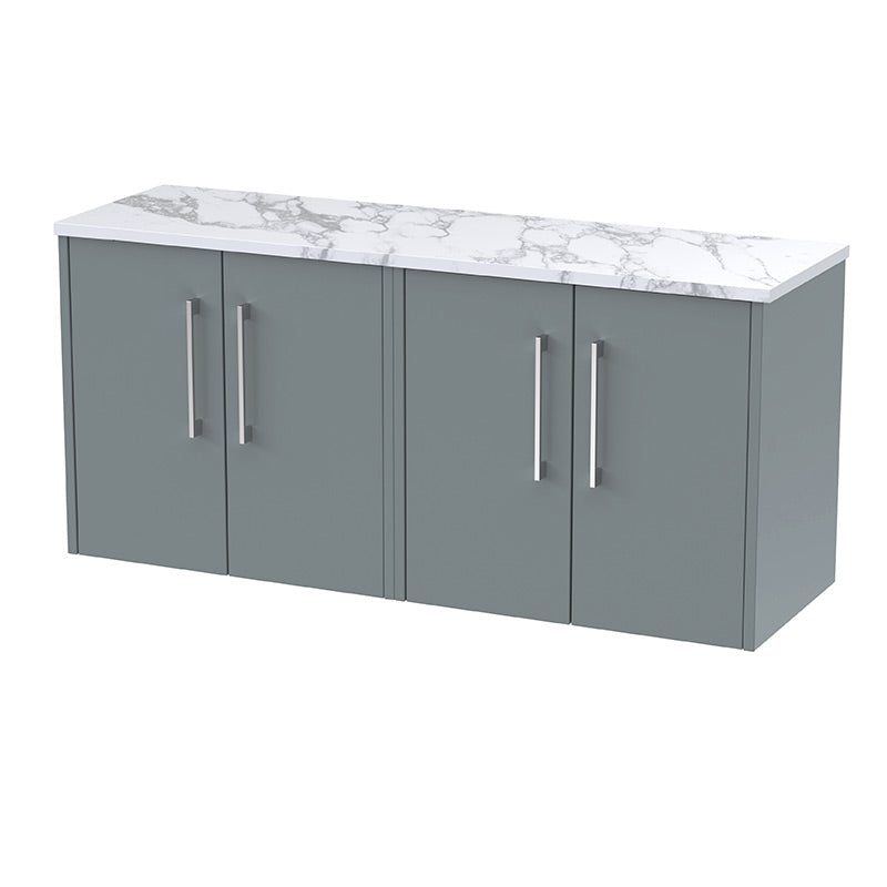 Hudson Reed Juno Wall Hung Four Door 1200mm Vanity & Laminate Worktop (1 size, 5 colours) - Brand New Bathrooms