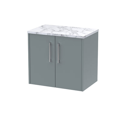 Hudson Reed Juno Wall Hung Double Door 600mm Vanity & Laminate Worktop (1 size, 5 colours) - Brand New Bathrooms