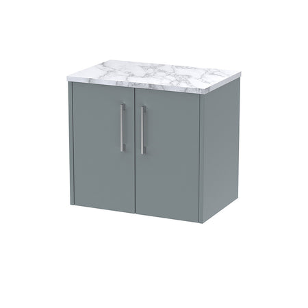 Hudson Reed Juno Wall Hung Double Door 600mm Vanity & Laminate Worktop (1 size, 5 colours) - Brand New Bathrooms
