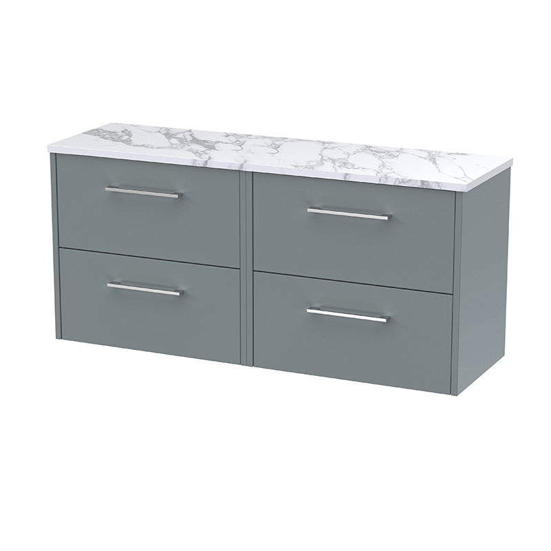 Hudson Reed Juno Wall Hung Four Drawer 1200mm Vanity & Laminate Worktop (1 size, 5 colours) - Brand New Bathrooms