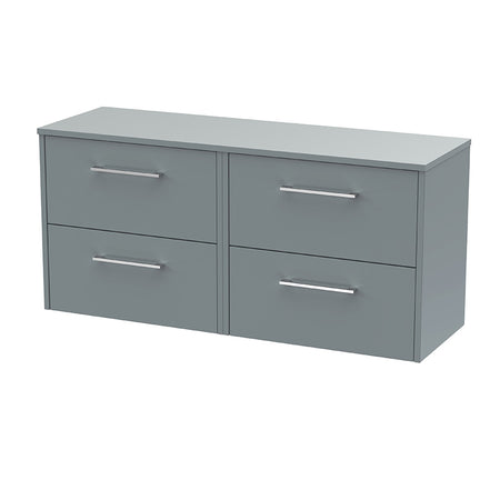 Hudson Reed Juno Wall Hung Four Drawer 1200mm Vanity & Matching Worktop (1 size, 5 colours) - Brand New Bathrooms