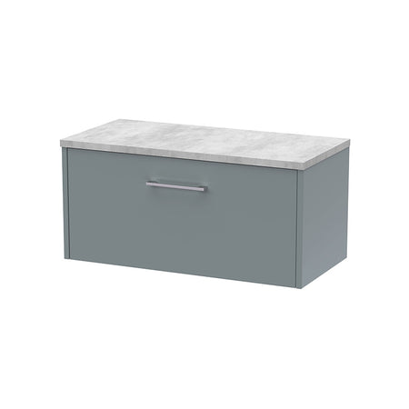 Hudson Reed Juno Wall Hung Single Drawer 800mm Vanity & Grey Laminate Top (1 size, 5 colours) - Brand New Bathrooms