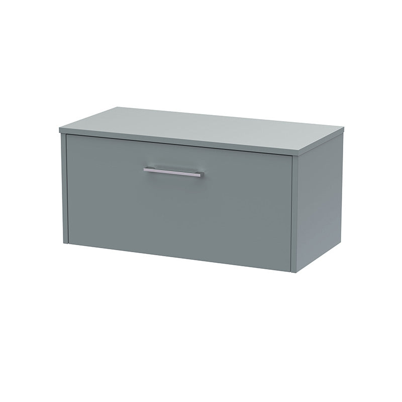 Hudson Reed Juno Wall Hung Single Drawer 800mm Vanity & Matching Worktop (1 size, 5 colours) - Brand New Bathrooms