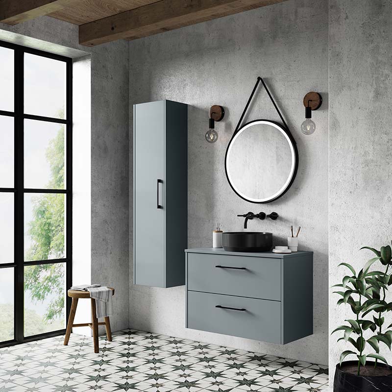 Hudson Reed Juno Wall Hung Double Drawer 800mm Vanity & Matching Worktop (1 size, 5 colours) - Brand New Bathrooms