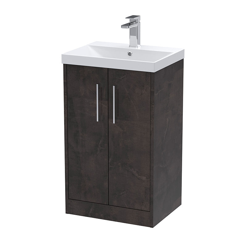 Hudson Reed Juno Floor Standing Double Door 500mm Vanity Basin Unit & Thin-Edge Vitreous China Basin (1 size, 2 colours) - Brand New Bathrooms
