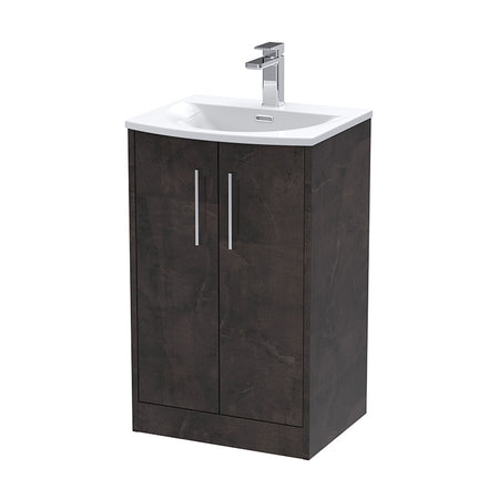 Hudson Reed Juno Floor Standing Double Door 500mm Vanity Basin Unit & Curved Ceramic Basin (1 size, 2 colours) - Brand New Bathrooms