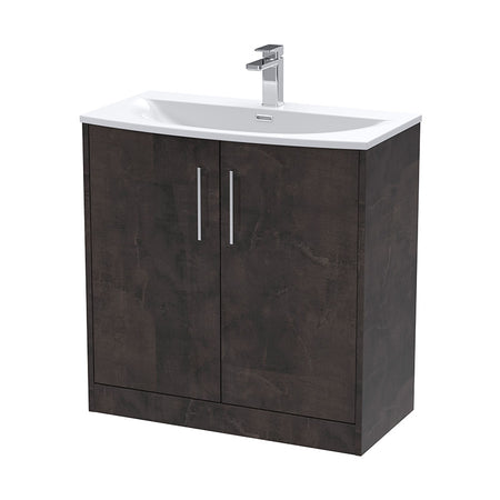 Hudson Reed Juno Floor Standing Double Door 800mm Vanity & Curved 1 Tap Hole Vitreous China Basin (1 size, 5 colours) - Brand New Bathrooms