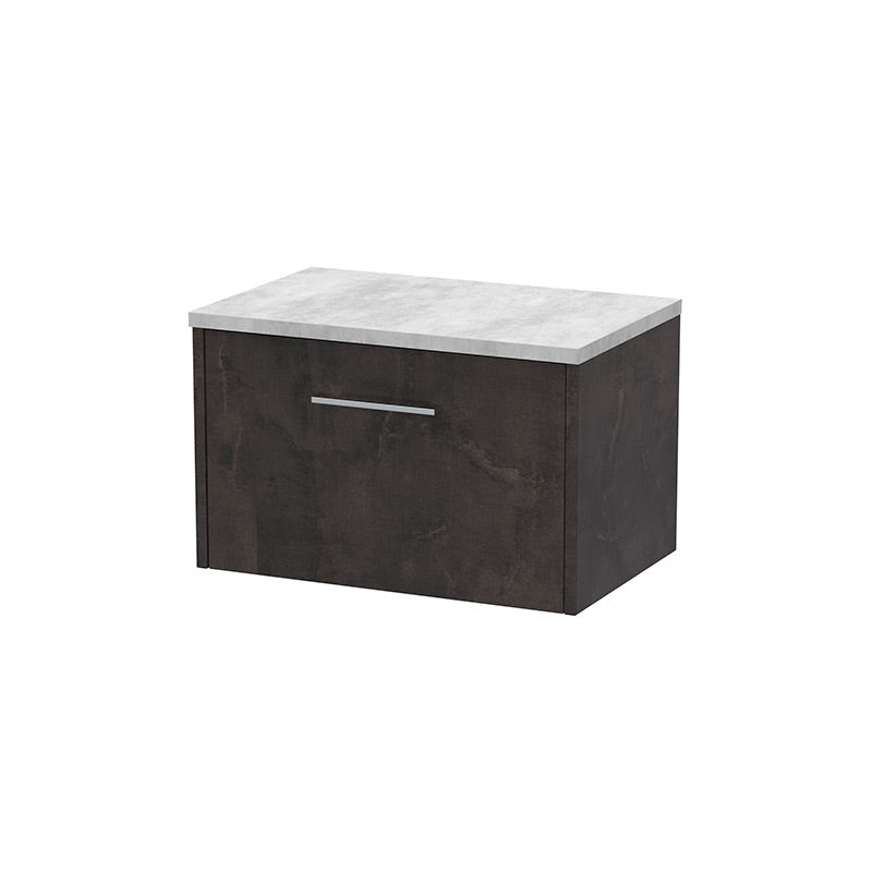 Hudson Reed Juno Wall Hung Single Drawer 600mm Vanity Unit & Laminate Worktop (1 size, 2 colours) - Brand New Bathrooms