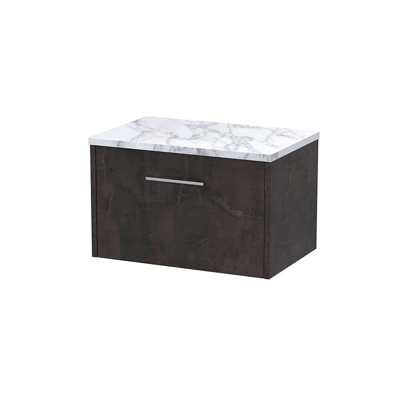 Hudson Reed Juno Wall Hung Single Drawer 600mm Vanity & Laminate Worktop (1 size, 5 colours) - Brand New Bathrooms