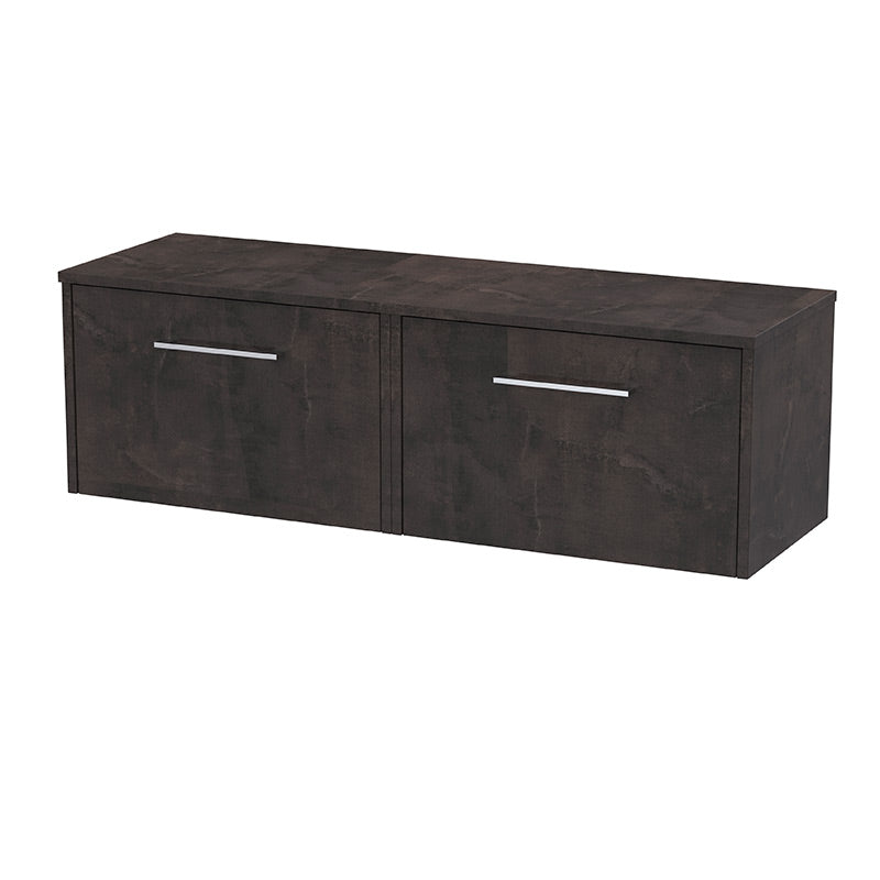 Hudson Reed Juno Wall Hung Double Drawer 1200mm Vanity & Worktop (1 size, 5 colours) - Brand New Bathrooms