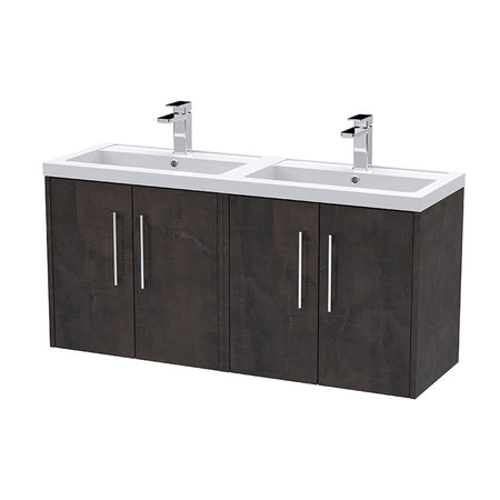 Hudson Reed Juno Wall Hung Four Door 1200mm Vanity & Double Polymarble Basin (1 size, 5 colours) - Brand New Bathrooms