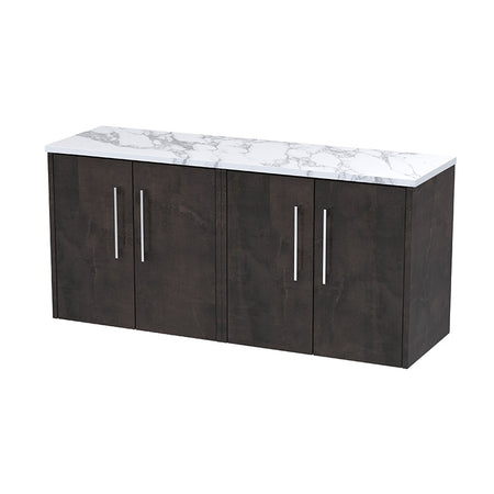 Hudson Reed Juno Wall Hung Four Door 1200mm Vanity & Laminate Worktop (1 size, 5 colours) - Brand New Bathrooms