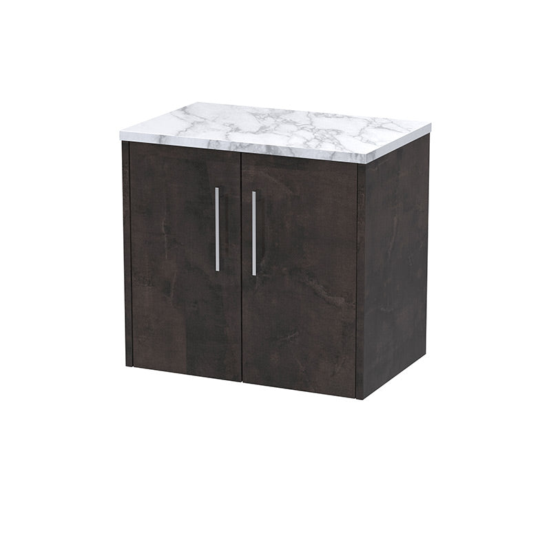 Hudson Reed Juno Wall Hung Double Door 600mm Vanity & Laminate Worktop (1 size, 5 colours) - Brand New Bathrooms
