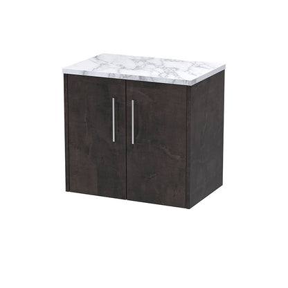 Hudson Reed Juno Wall Hung Double Door 600mm Vanity & Laminate Worktop (1 size, 5 colours) - Brand New Bathrooms