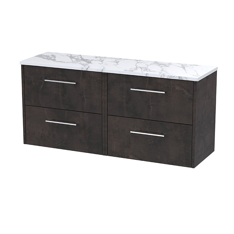 Hudson Reed Juno Wall Hung Four Drawer 1200mm Vanity & Laminate Worktop (1 size, 5 colours) - Brand New Bathrooms