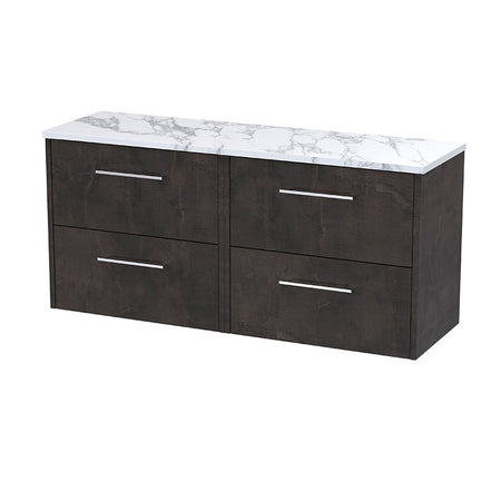 Hudson Reed Juno Wall Hung Four Drawer 1200mm Vanity & Laminate Worktop (1 size, 5 colours) - Brand New Bathrooms