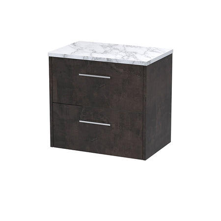 Hudson Reed Juno Wall Hung Double Drawer 600mm Vanity & Laminate Worktop (1 size, 5 colours) - Brand New Bathrooms