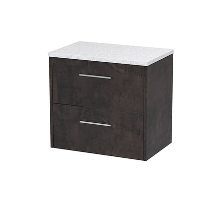 Hudson Reed Juno Wall Hung Double Drawer 600mm Vanity & White Laminate Top (1 size, 5 colours) - Brand New Bathrooms