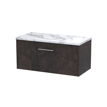 Hudson Reed Juno Wall Hung Single Drawer 800mm Vanity & Laminate Worktop (1 size, 5 colours) - Brand New Bathrooms