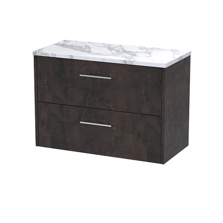 Hudson Reed Juno Wall Hung Double Drawer 800mm Vanity & Laminate Worktop (1 size, 5 colours) - Brand New Bathrooms