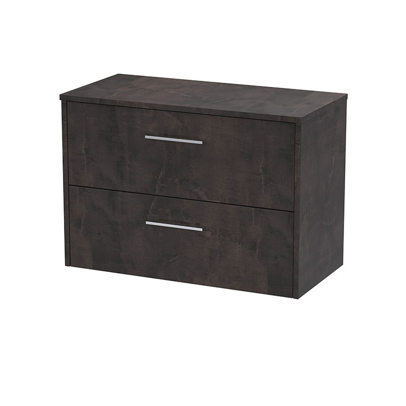 Hudson Reed Juno Wall Hung Double Drawer 800mm Vanity & Matching Worktop (1 size, 5 colours) - Brand New Bathrooms