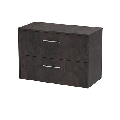 Hudson Reed Juno Wall Hung Double Drawer 800mm Vanity & Matching Worktop (1 size, 5 colours) - Brand New Bathrooms