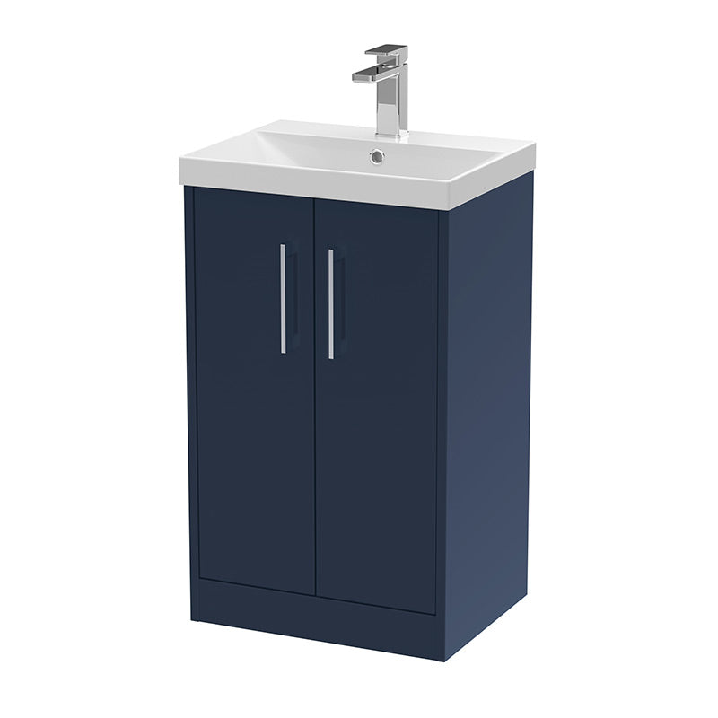 Hudson Reed Juno Floor Standing Double Door 500mm Vanity Basin Unit & Thin-Edge Vitreous China Basin (1 size, 2 colours) - Brand New Bathrooms